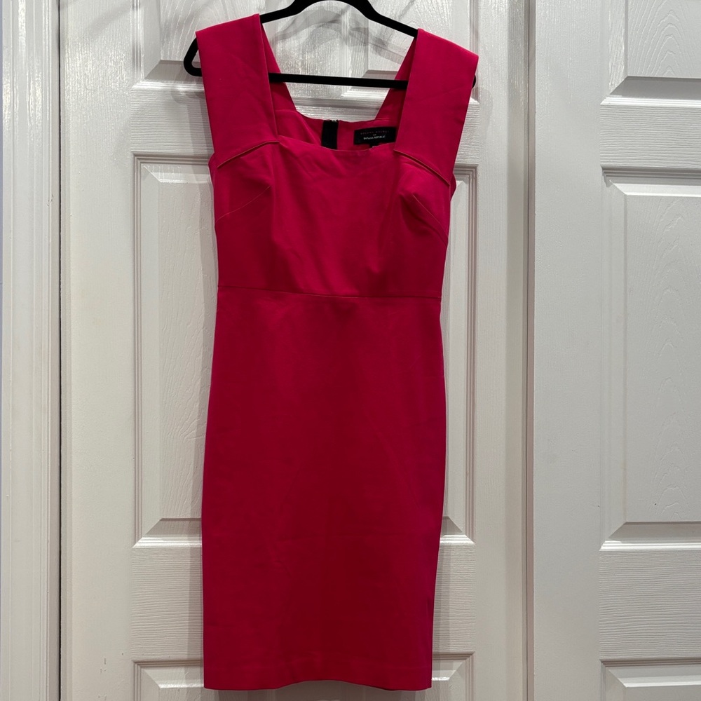 Banana Republic Fuchsia Square-Neck Midi Dress